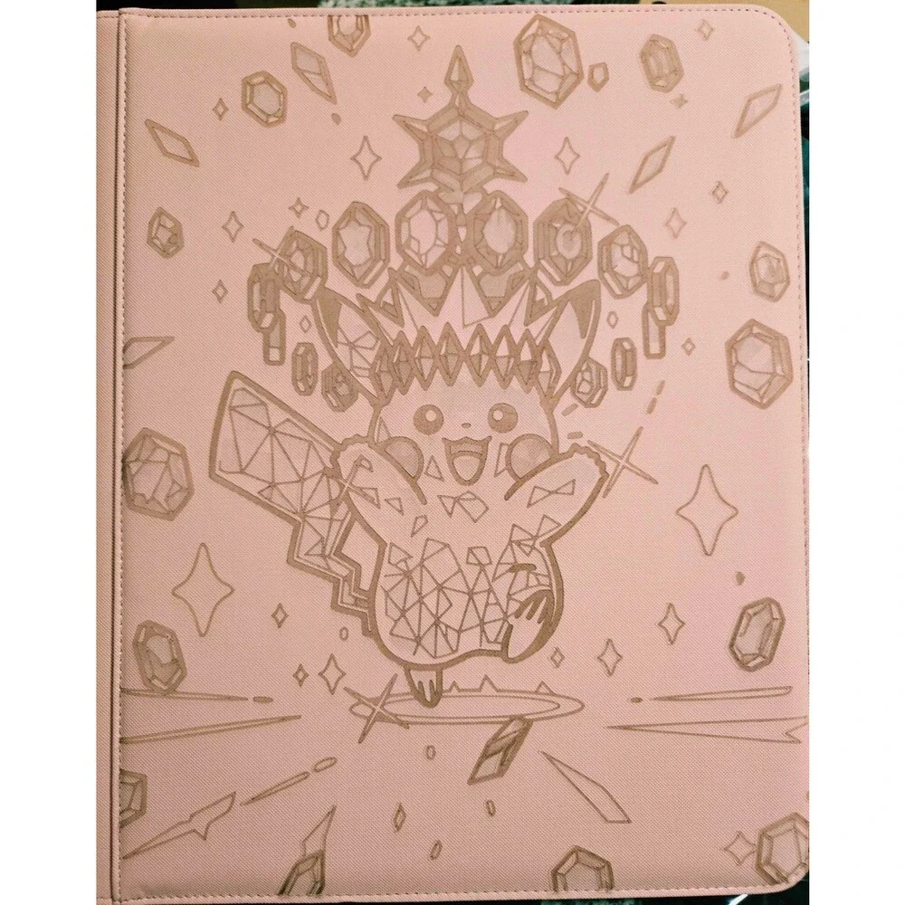 Pokemon Pikachu 9 Pocket Engraved PINK  Top Loader Binder 360 Cards New